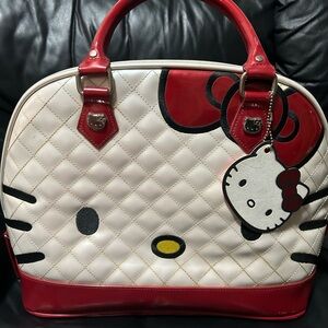 Hello Kitty Red Loungefly Red and  White Quilted Large Bag 2012